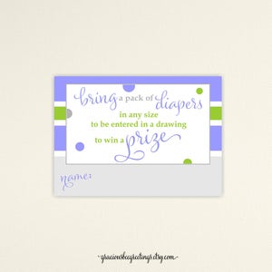 Diaper Raffle Ticket, Printable Diaper Raffle, Diaper Raffle Insert Card, Instant Download Raffle Ticket