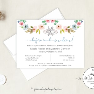 Rehearsal Dinner Invitation, Before We Do We Dine Rehearsal Dinner, Rehearsal Invitation, After Wedding Party, Wedding Brunch, Morning After