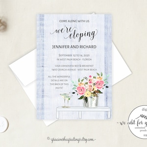 Elopement Invitation: Garden Wedding, Micro Wedding Invite (Digital File)