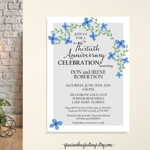 Anniversary Invitation: Floral Vow Renewal, Wedding Anniversary (Digital)