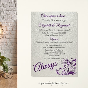 Silver Vow Renewal Invitation: 25th Anniversary Party (Digital File)