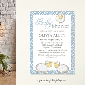 Lamb Baby Shower Invitation: Sheep Sprinkle Party (Digital Download)