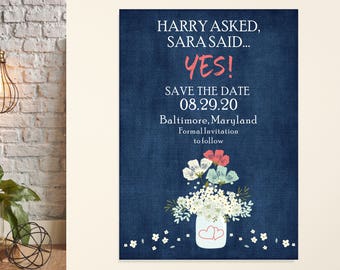 Save the Date Announcement Card, Engagement Announcement, Wedding Announcement, Save the Date Postcard, Wedding Save the Date