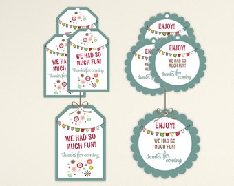 Party Favor Tags: Printable Thank You Tags (Digital Download)