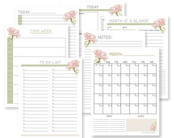 Printable Monthly Calendar Planner Weekly Printable Planner Personalized Daily Planner Family Daily DIY Planner Perpetual DIY Planner