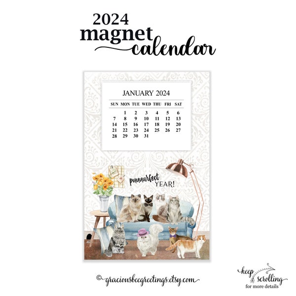 Cat Calendar Etsy
