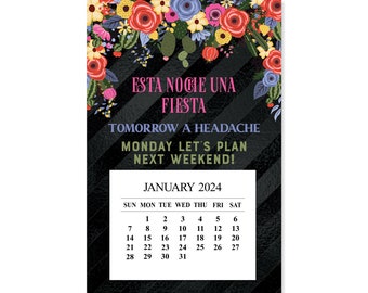 2024 Fiesta Party Magnet Calendar, 2024 Mexican Desk Calendar, 2024 Party Calendar, 2024 Fiesta Party Plan, 2024 Latino Calendar, Xmas Gift