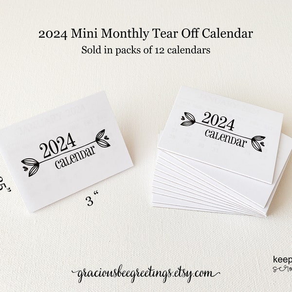 Mini Calendars 2024 Etsy