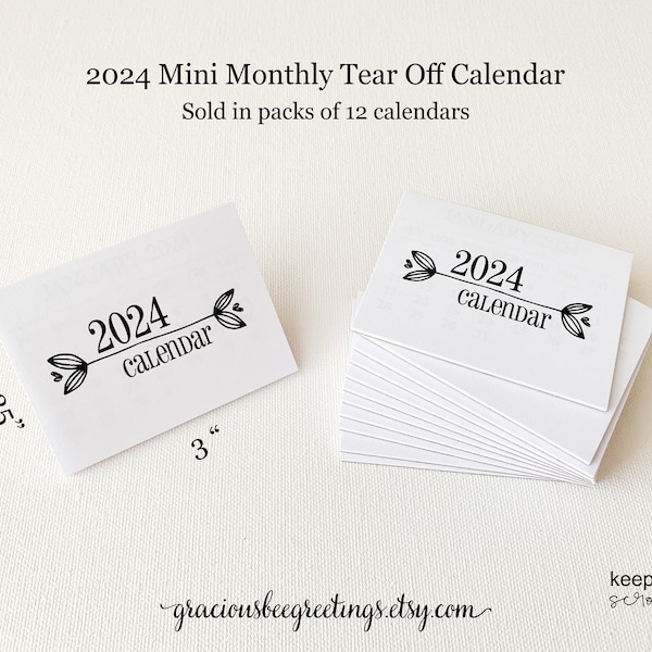 Mini Calendars 2024 Etsy