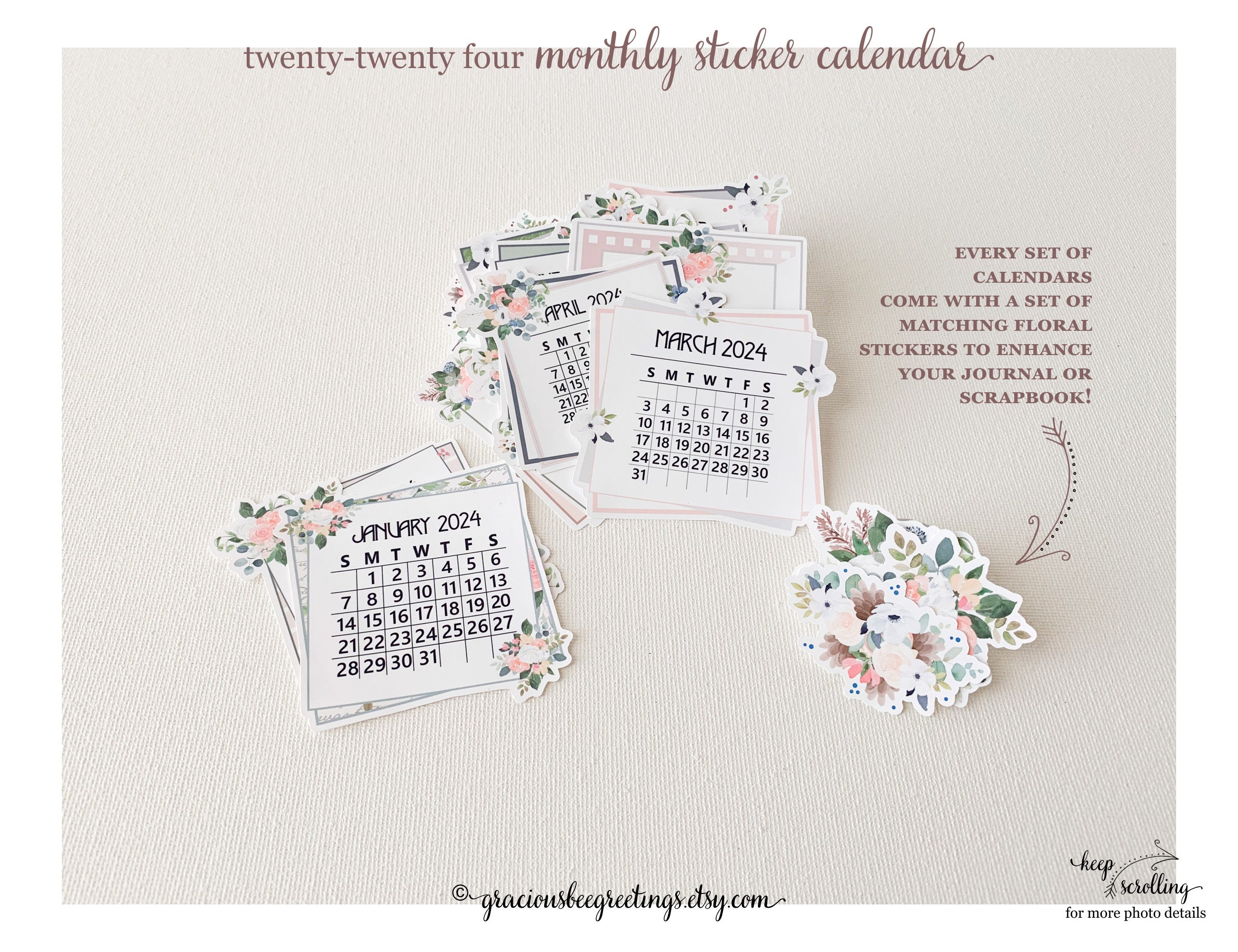 2024 Calendar Stickers – Flourish Planner