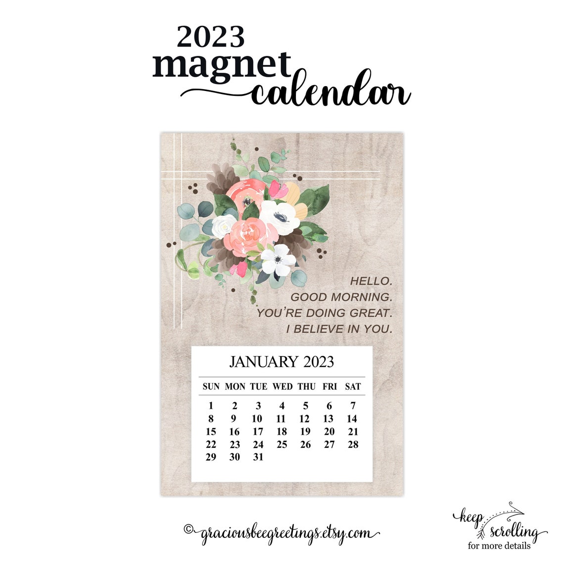 2023 Inspirational Refrigerator Magnet Calendar 2023 Mini Etsy Norway 2023 Inspirational Refrigerator Magnet Calendar 2023 Mini Etsy Norway