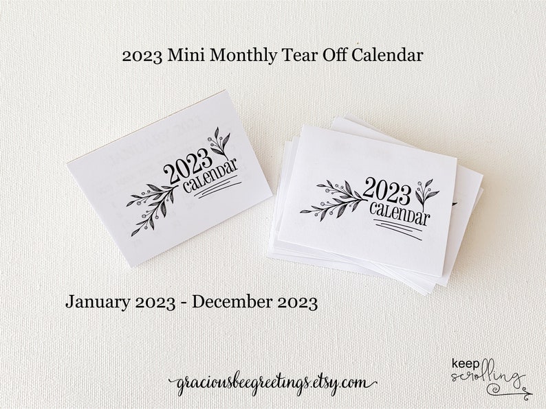 2023 Mini Tear-off Calendar 2023 Monthly Tear-off Calendars - Etsy