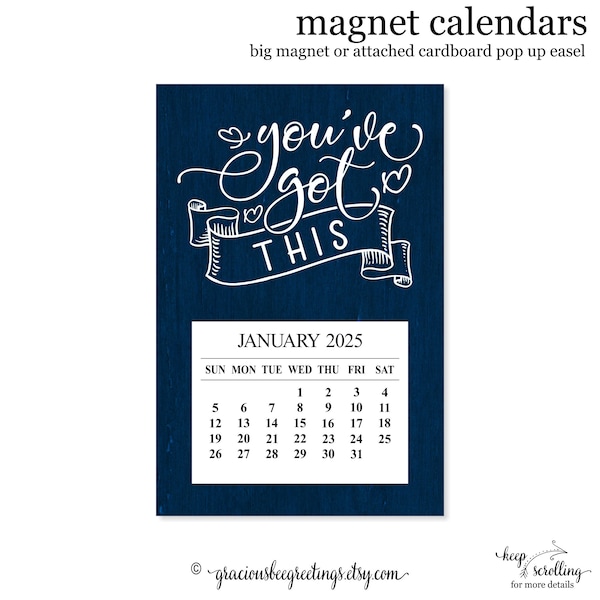 Refrigerator Calendar 2025 Etsy