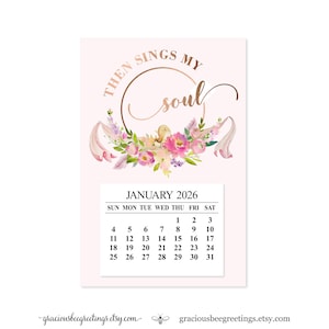 2026 Christian Fridge Magnet Calendar: Inspirational Scripture, Faith Decor