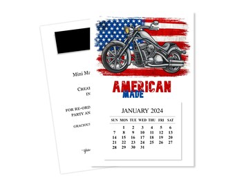 2024 American Flag Magnet Calendar, 2024 Motorcycle Desk Calendar, Red White & Blue 2024 Calendar, Patriotic 2024 Easel Calendar, Flag