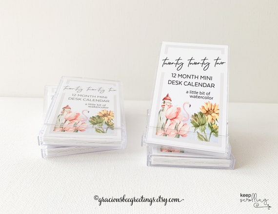 22 Mini Desk Calendar 22 Mini Watercolor Calendar 22 Etsy India