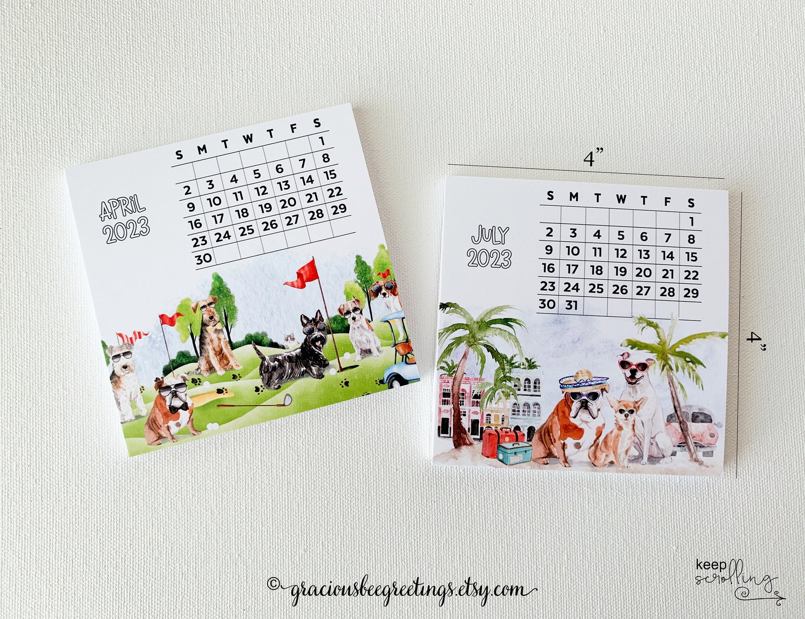2023 Dog Desktop Easel Calendar 2023 Mini Dog Calendar - Etsy Australia