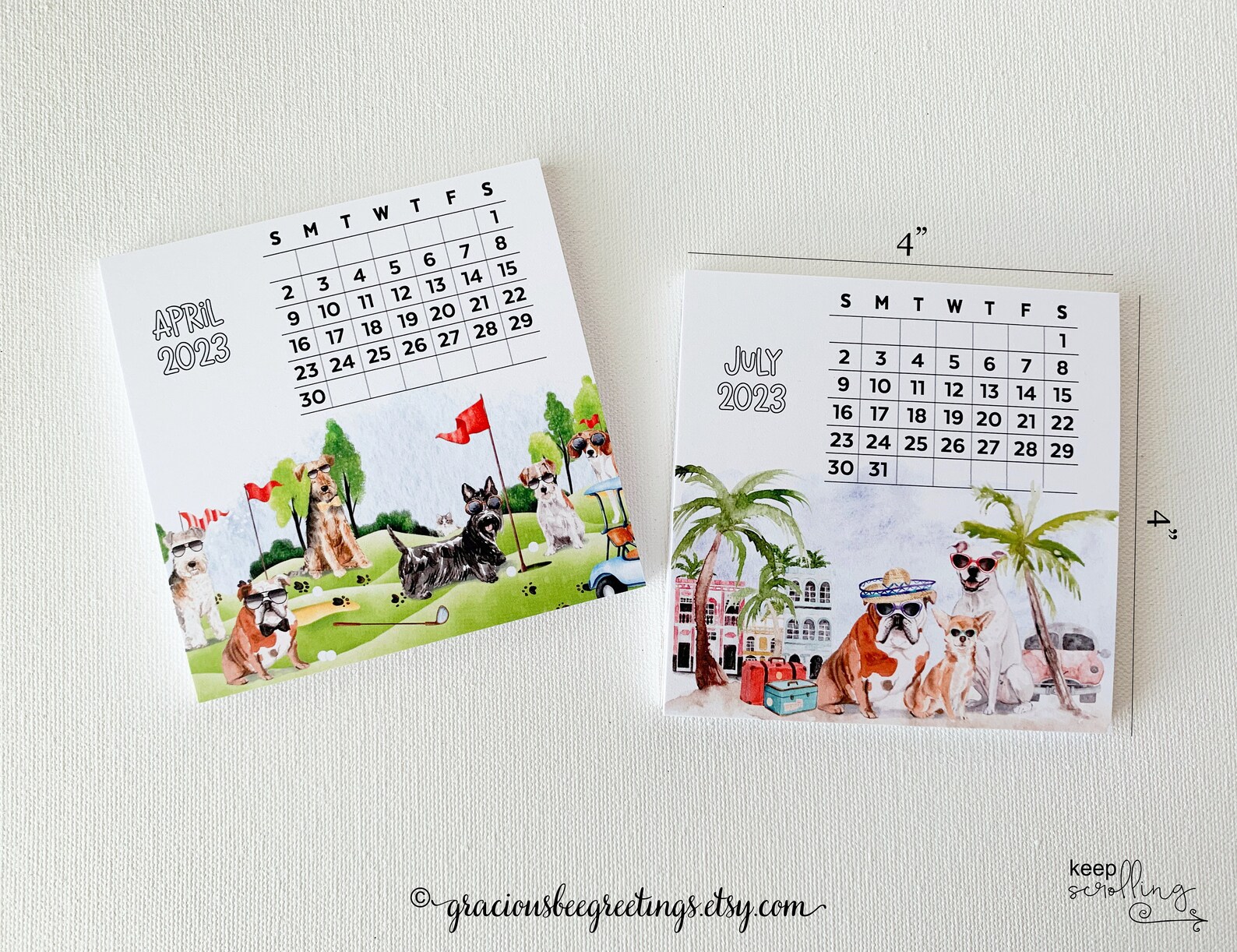 2023 Dog Desktop Easel Calendar 2023 Mini Dog Calendar Etsy Australia