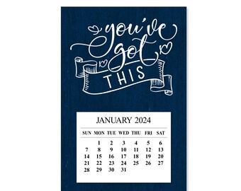 2024 You've Got This Magnet Calendar, 2024 Inspirational Desk Calendar, 2024 Mini Fridge Calendar, 2024 Magnetic Refrigerator Calendar, Gift