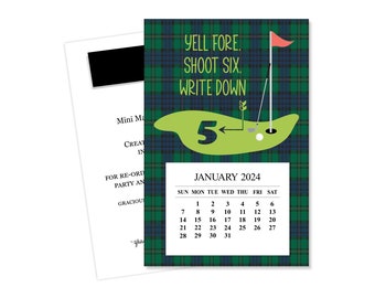 2024 Golf Refrigerator Magnet Calendar, 2024 Golf Desk Calendar, Funny 2024 Golf Calendar, 2024 Golf Lovers Calendar, Xmas Gift Calendar