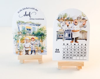 SALE 2024 Chef Kitchen Monthly Calendar, 2024 Funny Kitchen Calendar, Chef Illustration Calendar, Chefs in the Kitchen Calendar, Cook Gift