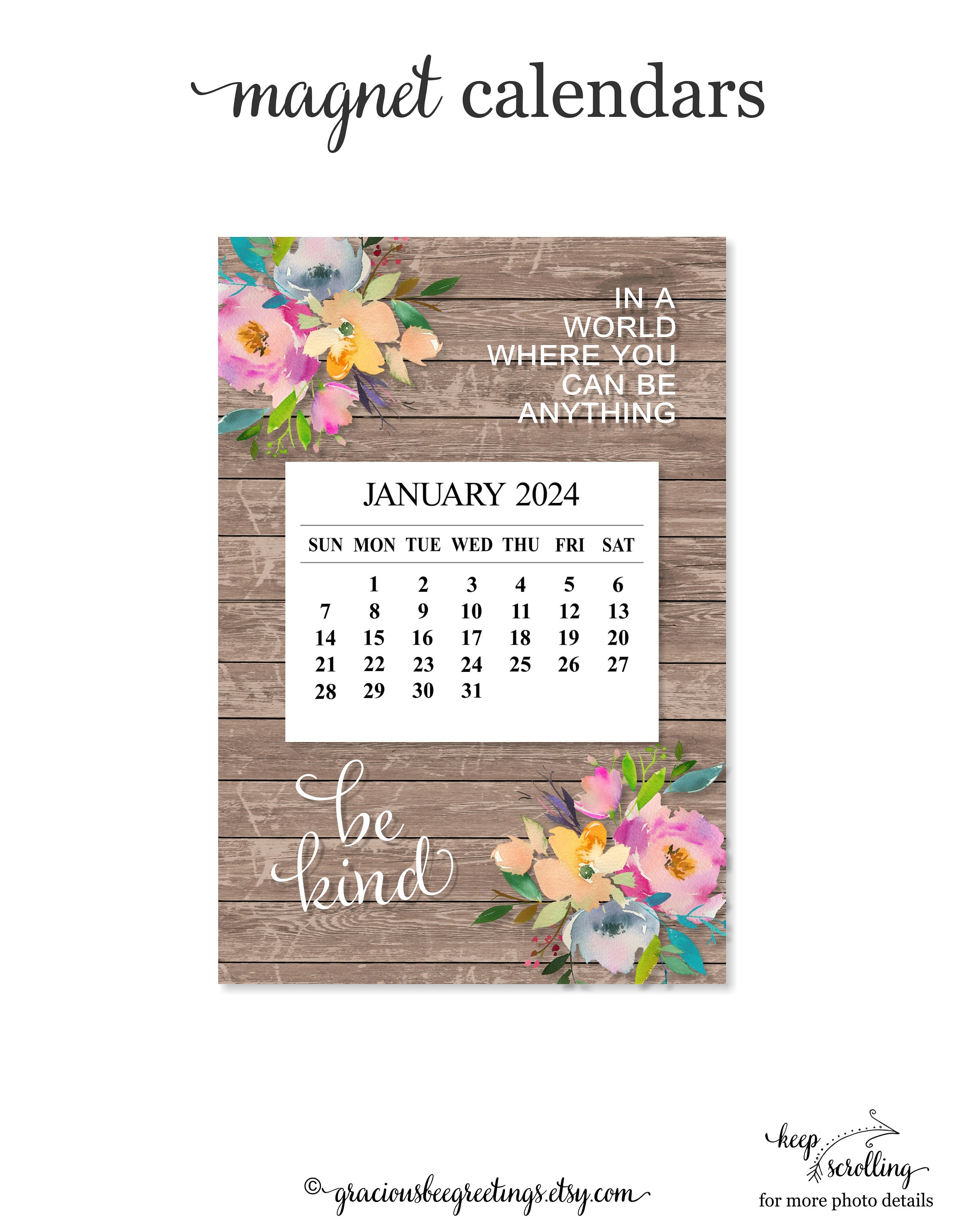 Personalized Real Estate Calendar Magnets  4x6 Custom Magnetic Calendars 