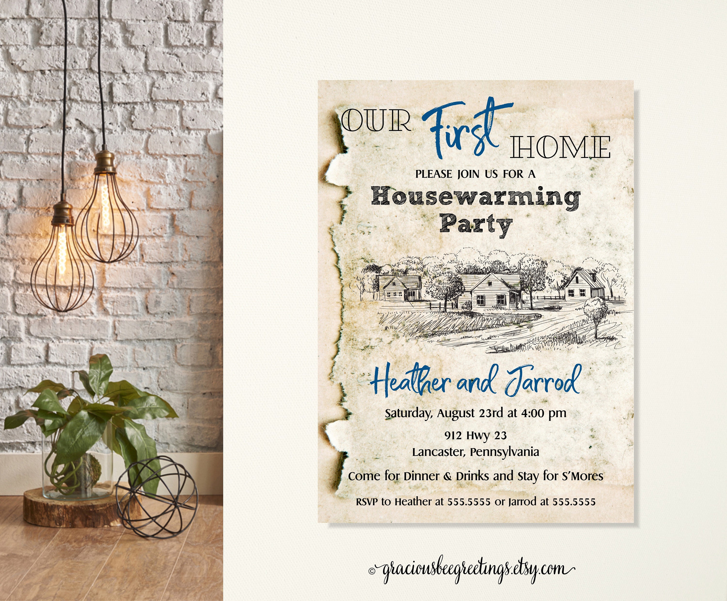 Housewarming Party Invitations Our First Home Party Invite Etsy
