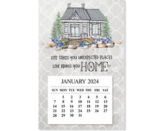 2024 Love Brings You Home Calendar, 2024 Bring You Home Magnet Calendar, 2024 Home Inspired Desk Calendar, 2024 Mini Calendar, House Gift