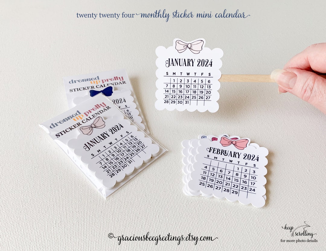 2024 Journal Mini Sticker Calendar 2024 Budget Sticker Etsy