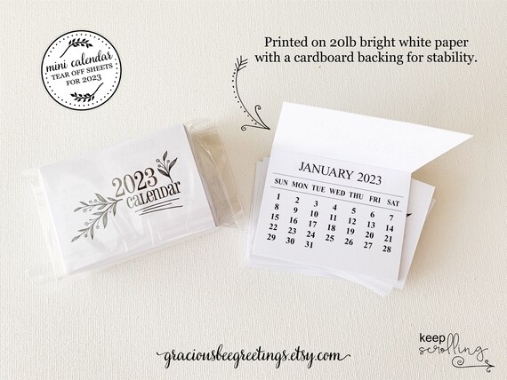 Usps 2023 Calendar 2023 Mini Tear-Off Calendar 2023 Monthly Tear-Off Calendars | Etsy