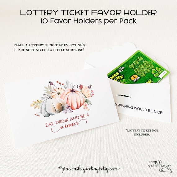 Lottery Ticket Favor Holders, Thanksgiving Lottery Ticket Holder, Place  Setting Lottery Favor, Friendsgiving Favor, Table Favor, Pack of 10 
