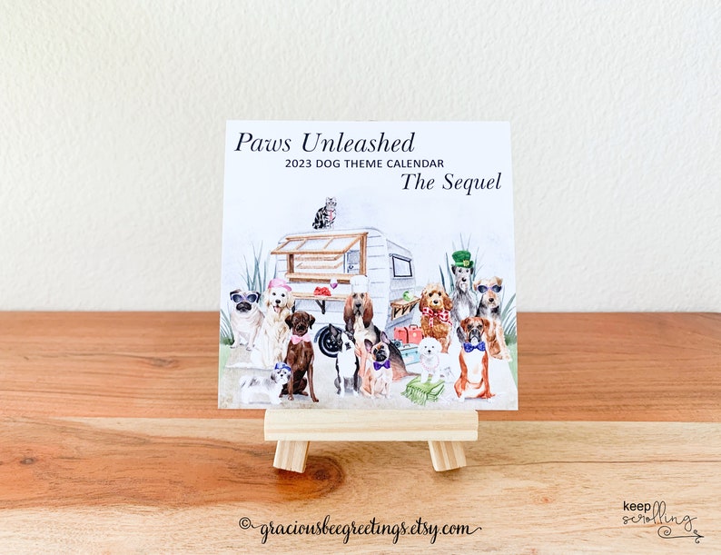 2023 Dog Desktop Easel Calendar 2023 Mini Dog Calendar - Etsy Australia