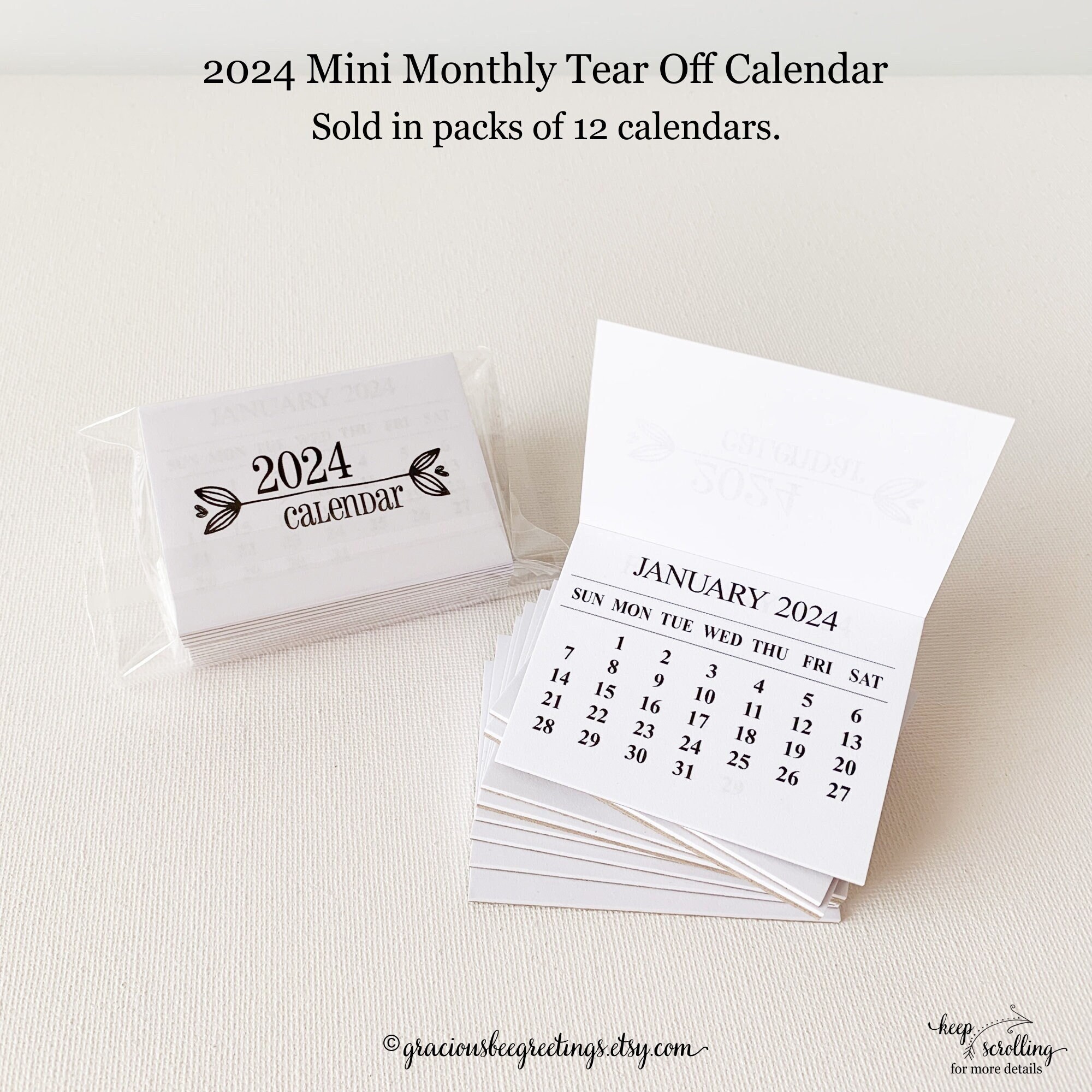 2024 Mini Tearoff Calendar 2024 Monthly Tearoff Calendars, 56 OFF