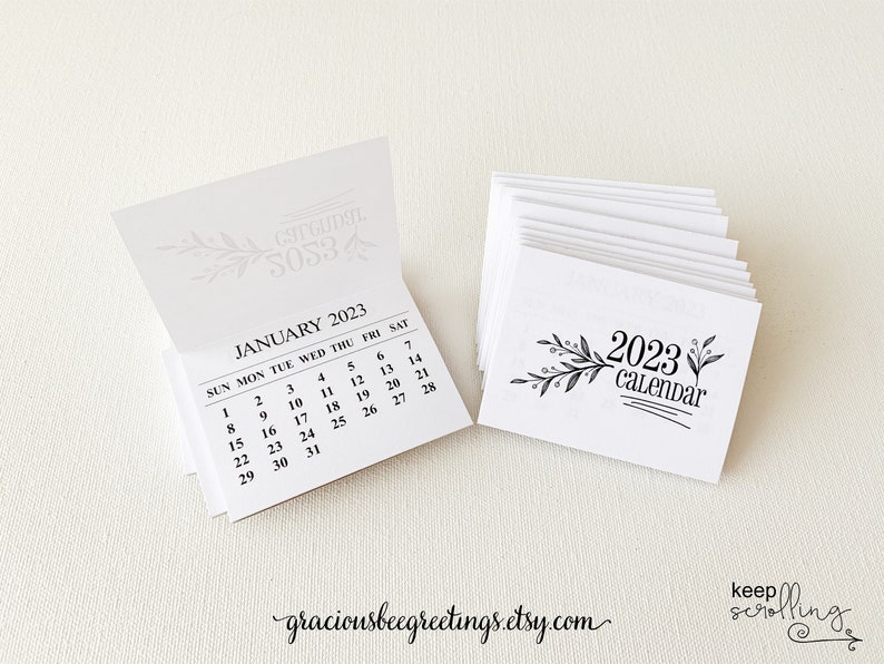 2023 Mini Tearoff Calendar 2023 Monthly Tearoff Calendars Etsy