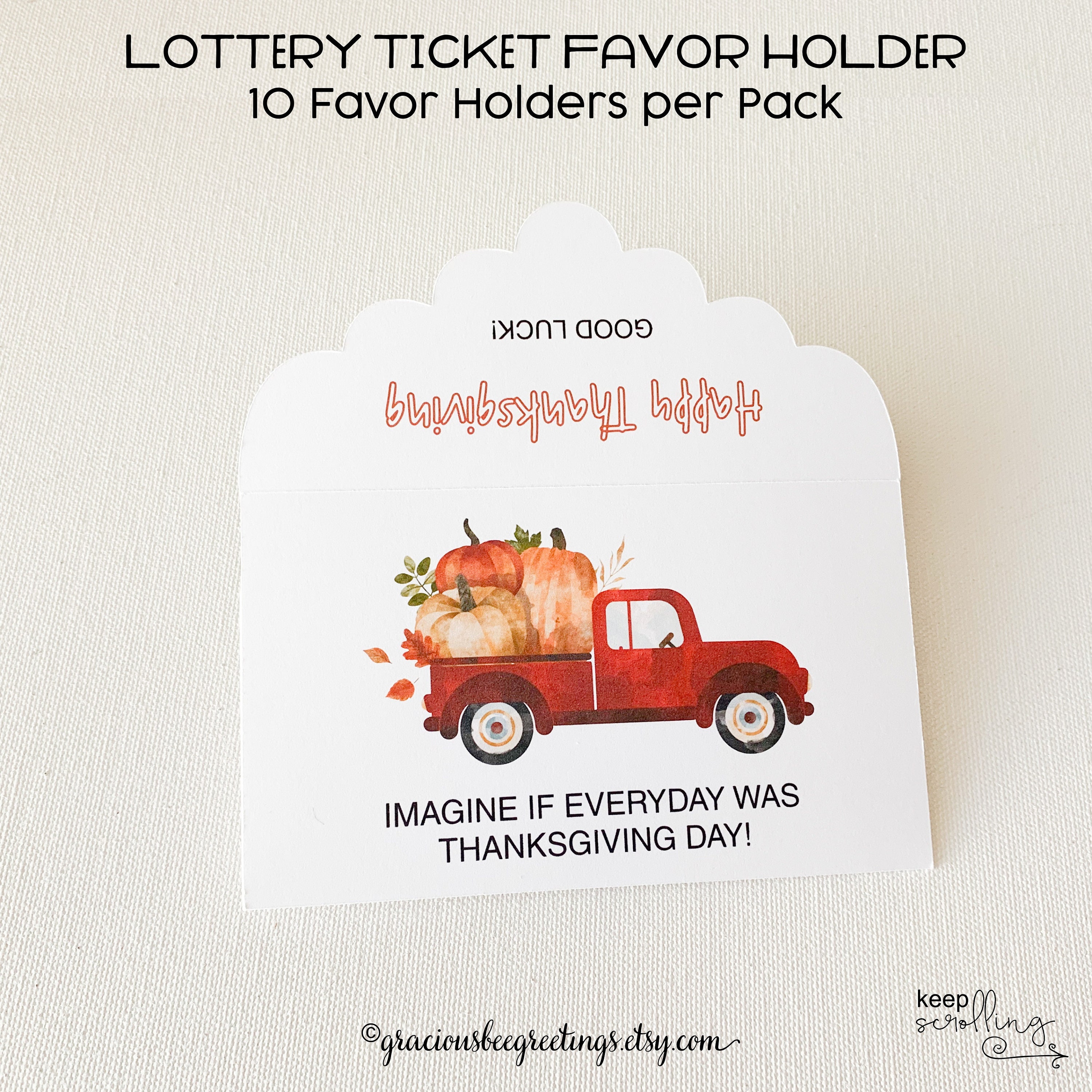 Lottery Ticket Favor Holders, Thanksgiving Lottery Ticket Holder, Place  Setting Lottery Favor, Friendsgiving Favor, Table Favor, Pack of 10 