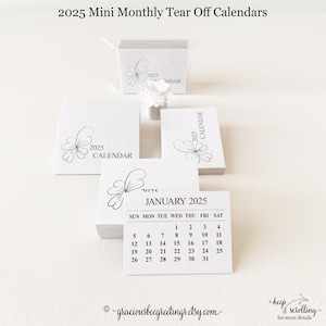 2025 Mini Tear-off Calendar, 2025 Monthly Tear-off Calendars, 2025 Calendars, Tear off Craft Calendar Refill Pads, Quantity 12 Pads