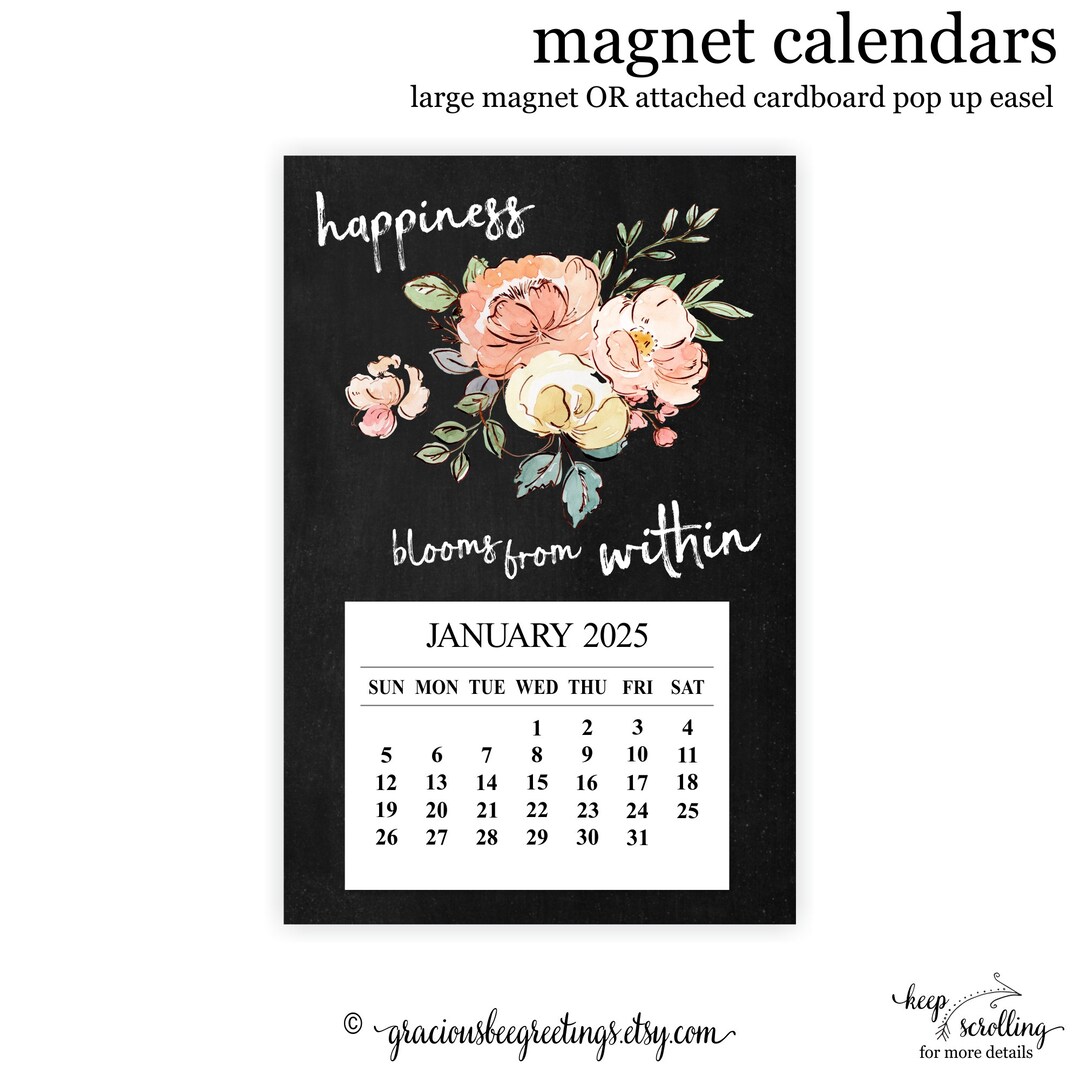 2025 Happiness Blooms Calendar, 2025 Happiness Desk Calendar, 2025 Small Calendar With