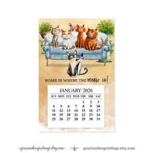 2026 Cat Magnet Refrigerator Calendar, 2026 Silly Cat Desk Easel Calendar, 2026 Cat Meow Magnet Calendar, 2026 Kitty Desk Easel Calendar
