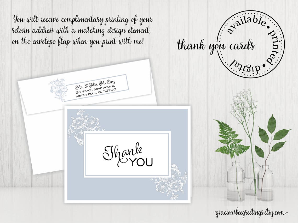 Thank You Cards Notes Stationery Personalized Thank You Etsy