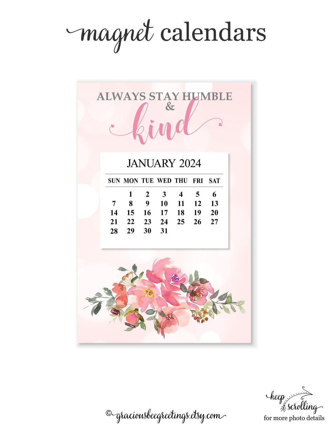 2025 Be Humble & Kind Calendar, 2025 Calendar, 2025