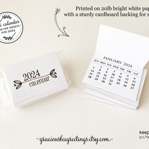 2024 Mini Tear-off Calendar 2024 Monthly Tear-off Calendars - Etsy