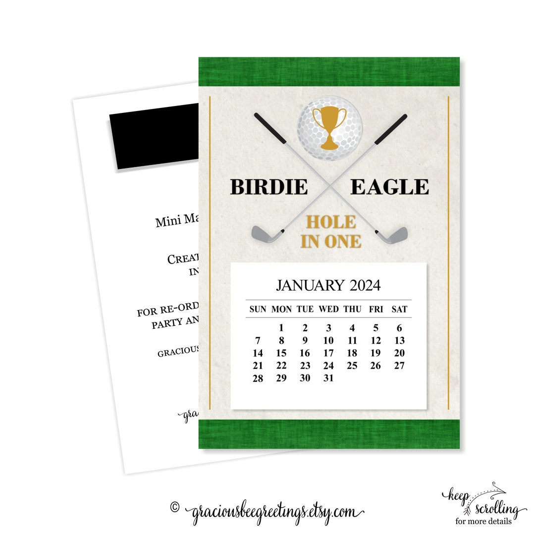 2024 Traditional Golf Calendar, 2024 Hole in One Desk Calendar