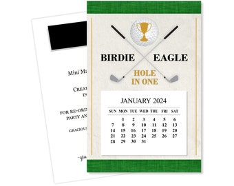 2024 Traditional Golf Magnet Calendar, 2024 Hole in One Desk Calendar, 2024 Golf Calendar, 2024 Refrigerator Golf Calendar, Xmas Gift, Golf