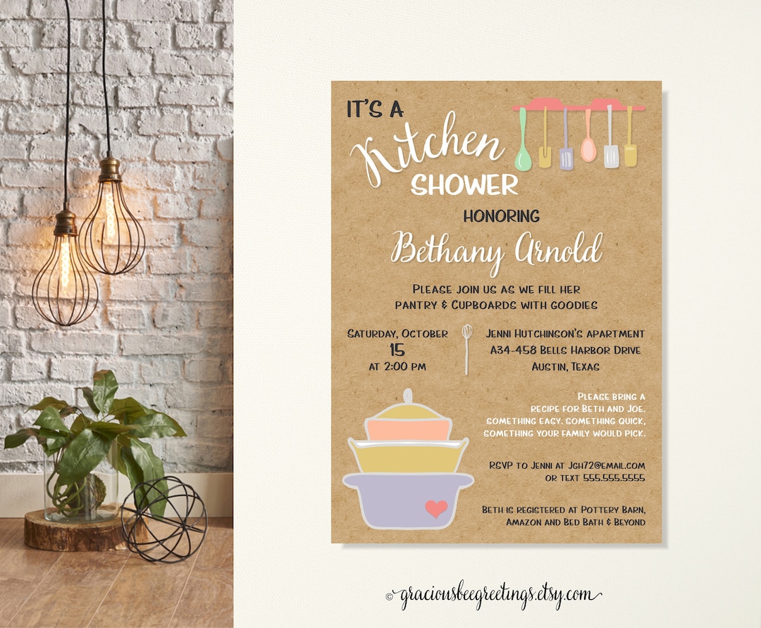Stock the Kitchen Shower Invitation, Pantry Bridal Shower Invitation, Jack & Jill Wedding Shower