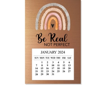 2024 Not Perfect Magnet Calendar, 2024 Boho Rainbow Inspirational Desk Calendar, 2024 Be Real Mini Fridge Calendar, Magnet Fridge Calendar