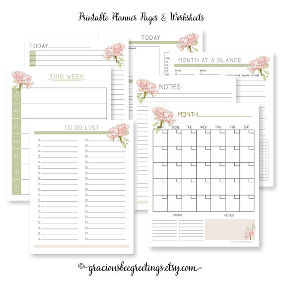 Printable Monthly Calendar Planner Weekly Printable Planner Personalized Daily Planner Family Daily DIY Planner Perpetual DIY Planner - Etsy