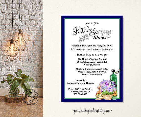 Kitchen Wedding Shower Invitations Stock The Kitchen Couples Etsy
