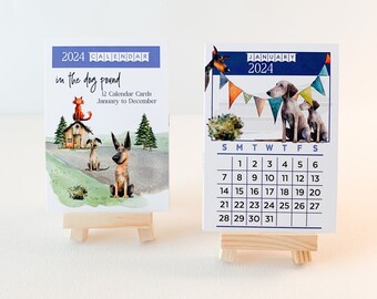 SALE 2024 Funny Dog Desk Calendar, 2024 In the Dog Pound Calendar, 12 Month Dog Calendar, Dog Lover Gift Calendar, Gift under 12