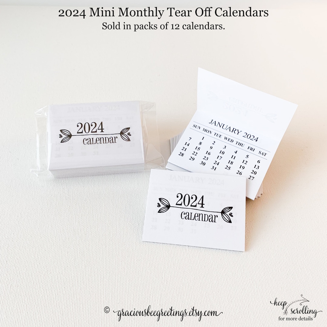 2024 Mini Tearoff Calendar, 2024 Monthly Tearoff Calendars, 2024