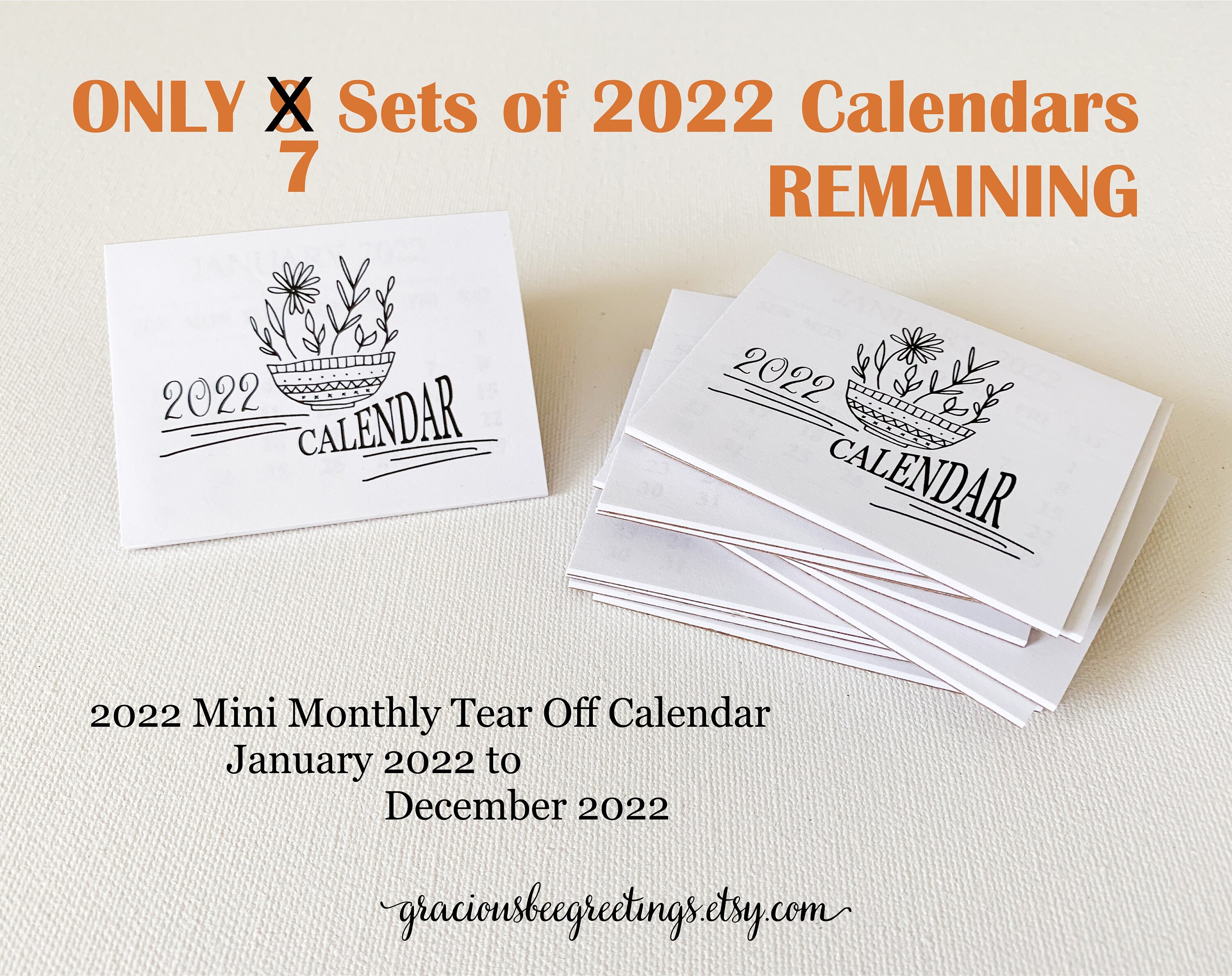 22 Mini Tear Off Calendar One Dozen Monthly Tear Off Etsy